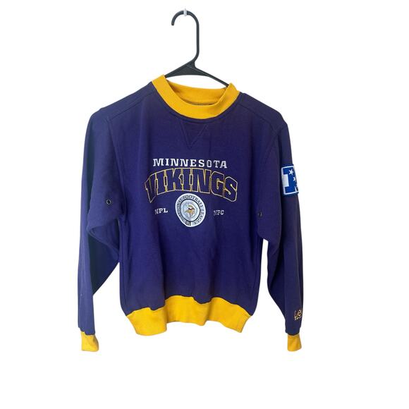 Vintage Minnesota Vikings Lee Sport Kids Sz M Crewneck Sweatshirt Purple - Picture 1 of 5